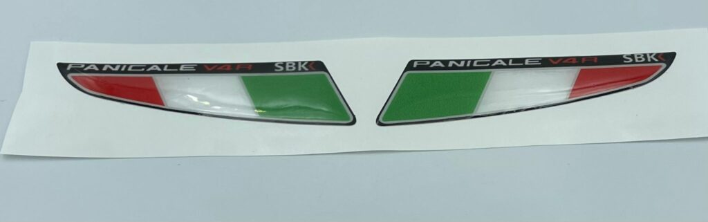 3D resin stickers Tricolor flags for Ducati Panigale V4 R SBK wings ...